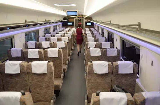 China Bullet Train Second Class Seat